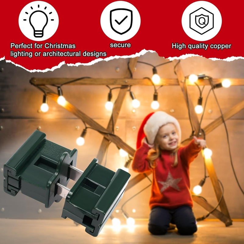 VICAMB 30PCS SPT-1 Christmas Female and Male Light Slip Plug Electrical Vampire Plug Zip 15 Male and 15 Female Gilbert Plugs Set, Christmas Light Plugs Ends for Outdoor Xmas Holiday Party - Image 3